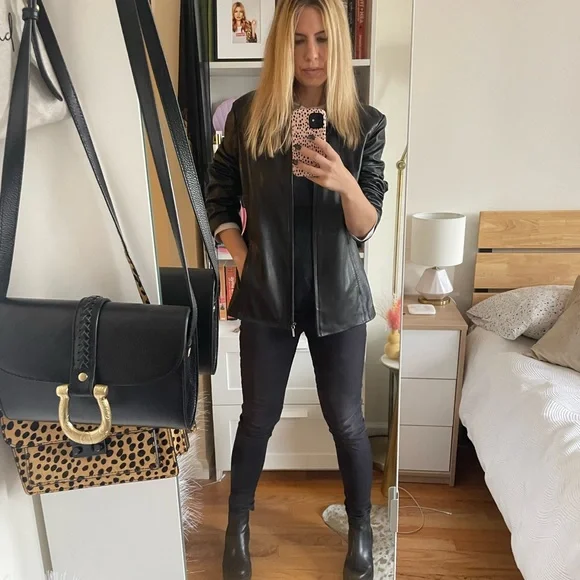 Worthington Black Leather Jacket - Picture 1 of 12